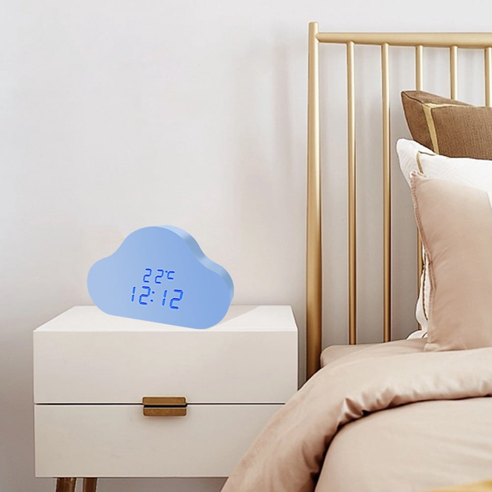 AA14 New Cloud Alarm Clock Student Calendar Luminous LED Voice USB Digital Clock
