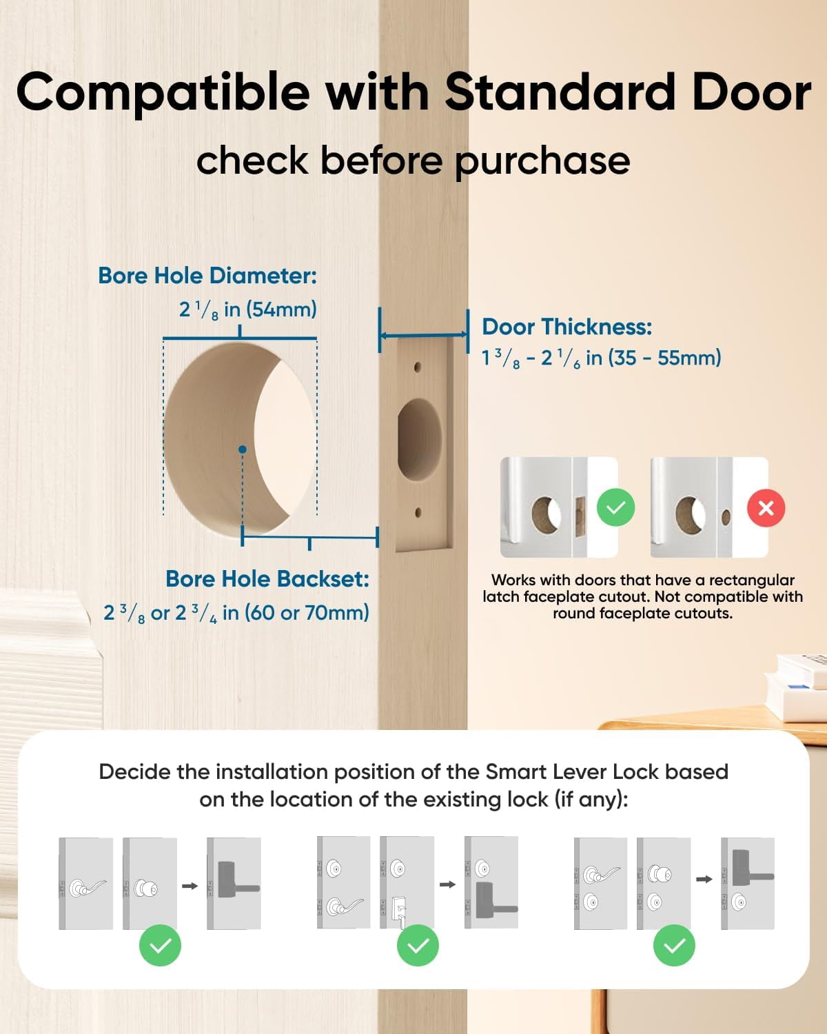 eufy Smart Lock C33, Keypad Door Lock with Handle, Fingerprint Door Knob, Keyless Entry Door Lock for Front Door and Bedrooms, Electronic Deadbolt, Wi-Fi, Remote App Control, IP53 Waterproof, Nickel