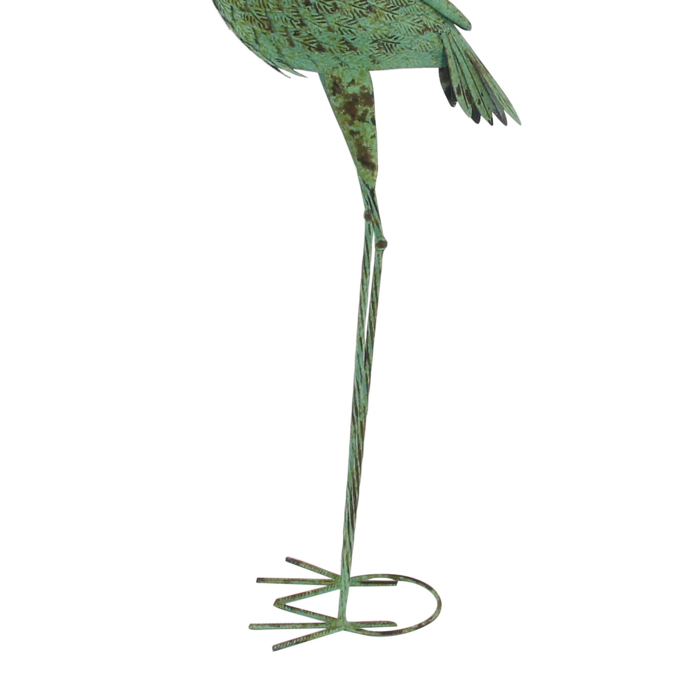 DecMode 43" Indoor Outdoor Crane Garden Sculpture with Coiled U Shaped Feet (2 Pack)