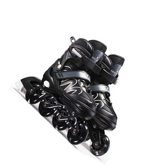 Wosthever Patines en línea ajustables para hombres, patines de Fitness transpirables para adultos, patines de ruedas de alta elasticidad, Pescar Negro/M
