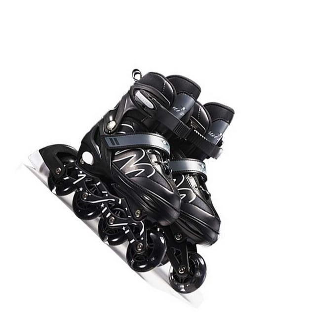 facefd Patins en Ligne Réglables pour Femmes Haute Élasticité Patins à Roulettes Résistants à l'Usure Chaussures de Patinage Antichoc Filles Débutantes Rouge/l Noir/m