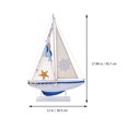 thumbnail image 5 of Raindrops 2pcs Mediterranean Style Wood Sailboat Model Sailing Boat Craft Home Decoration, 5 of 8