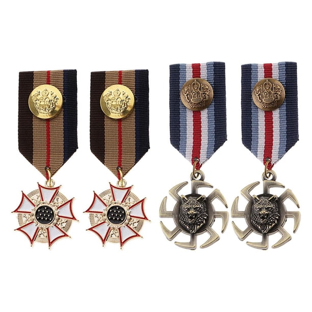 4x Insignias de corona de tela, broches para camisa, prendedores, corpiños para uniformes y disfraces EstiloG