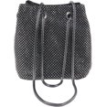thumbnail image 2 of Bolso de mano pequeño con forma de cubo para mujer, de color negro brillante y con diamantes de imitación, bolso de mano para cenas de mujer, 2 of 5