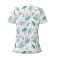 thumbnail image 4 of Naloa Leaf Print Green Print T-Shirts Short Sleeve V Neck Tees for Women Fashion Tops Trendy Lightweight Soft Casual Summer Outfits Clothes, 4 of 5