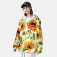 thumbnail image 5 of Goofa Sunflowers And Butterflies Printed Women's UPF 50+ Sun Protection Hoodie Jacket Lightweight Long Sleeve Sun Shirt for Women with Pocket Hiking Outdoor-XX-Large, 5 of 9