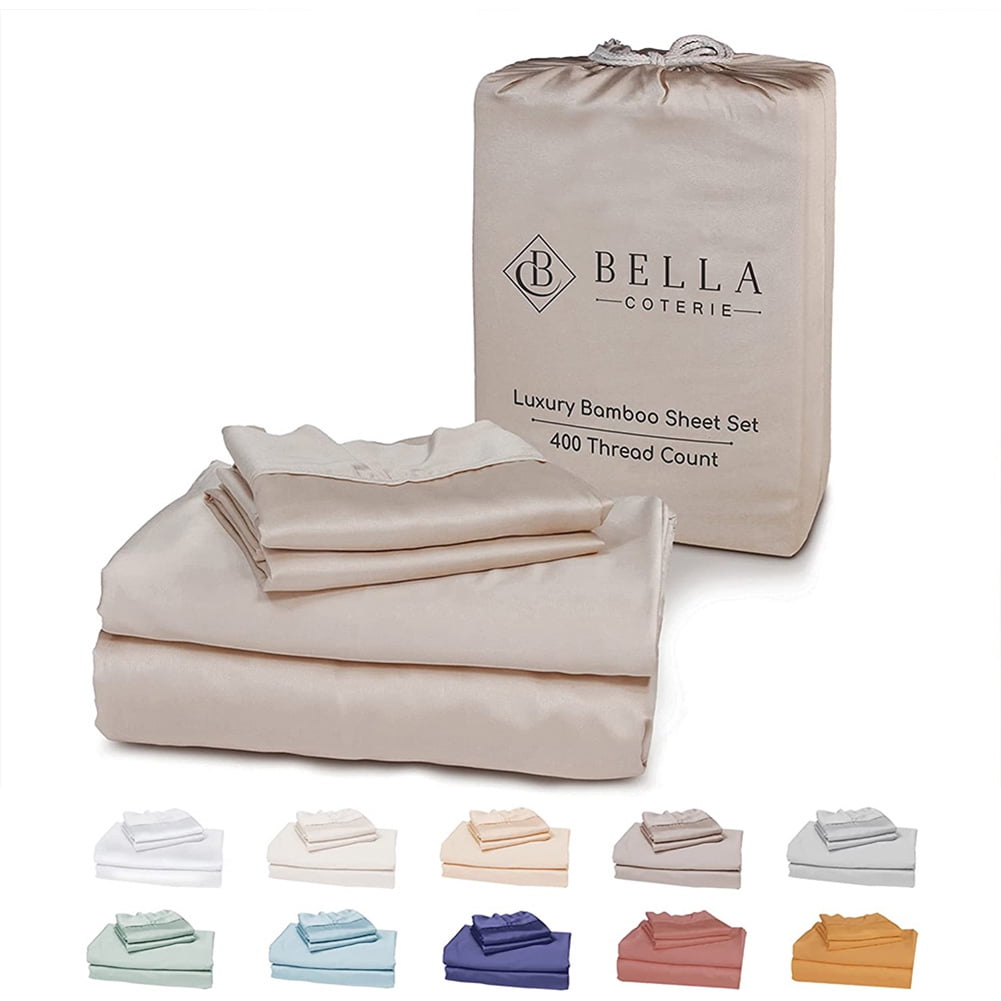 Bella Coterie Luxury Queen Bamboo Sheet GrownSuper SoftCooling for Hot