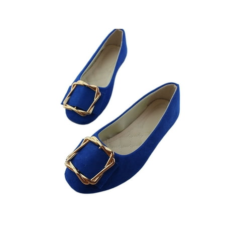 

Woobling Women s Flat Shoes Non-slip Flats Slip On Loafers Anti-Slip Dress Shoe Formal Walking Sapphire Blue 8