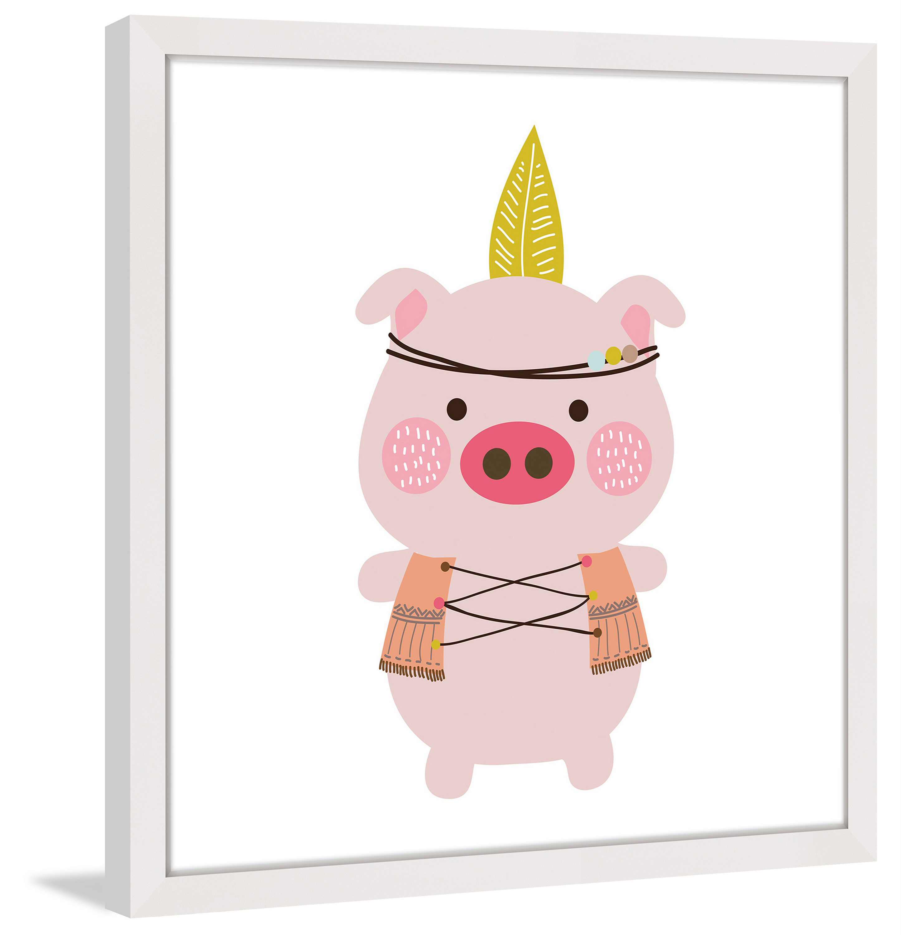 "Hipster Pig" Framed Painting Print