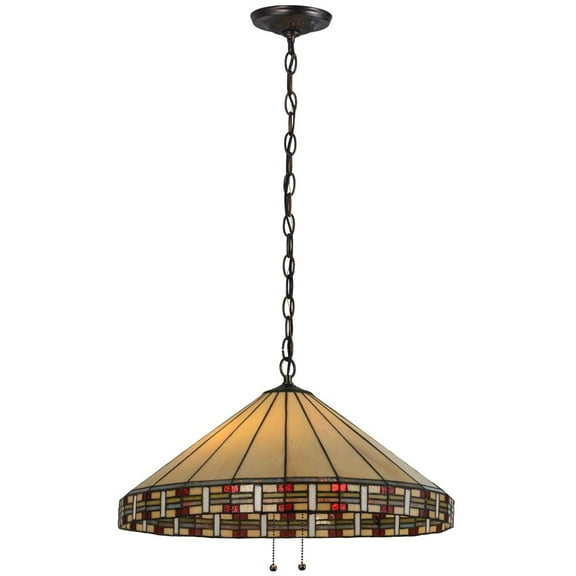 Meyda Tiffany 144964 Arizona 2 Light 20" Wide Hand-Crafted Pendant - MultiColor