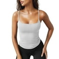 thumbnail image 2 of Tittly Women's Camisole Tank Top spaghetti strap tank top tight tank tops cotton spaghetti strap tank top spaghetti strap workout top Slim Fit Spaghetti Strap Square Neck Top White, 2 of 7