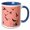 Blue/White, variant on 3drose, Silhouette of a Flock of Seagulls Scavenging Black on Pink, 11oz Mug