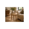 thumbnail image 5 of DecMode 17" x 22" Brown Mango Wood Handmade Intricately Carved Floral Accent Table with Tripod Legs, 1-Piece, 5 of 16