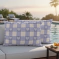 thumbnail image 4 of Purple Plaid Outdoor Waterproof Pillow Covers, Country Cute Love Pastoral Heart Lattice Decorative Rectangle Throw Pillowcase Sofa Cushion Sham for Patio/Couch/Chair, 20"x12" 2 Pack, 4 of 8
