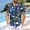Dark Blue, variant on Zylanna Men's Casual Button Down Shirts with Pockets, Hawaiian Print Collared Short Sleeve Breathable Summer Beach Shirts for Men Dark Blue