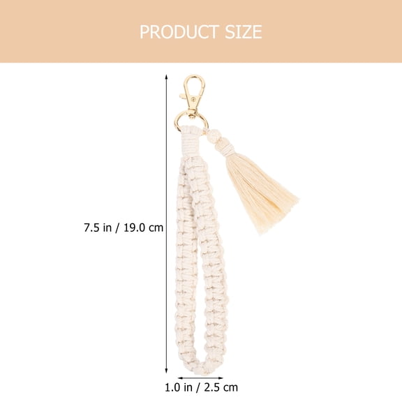 OFFIGAM 1Set Unique Macrame Keyring Wristlet Lanyard For Friends Daily Use