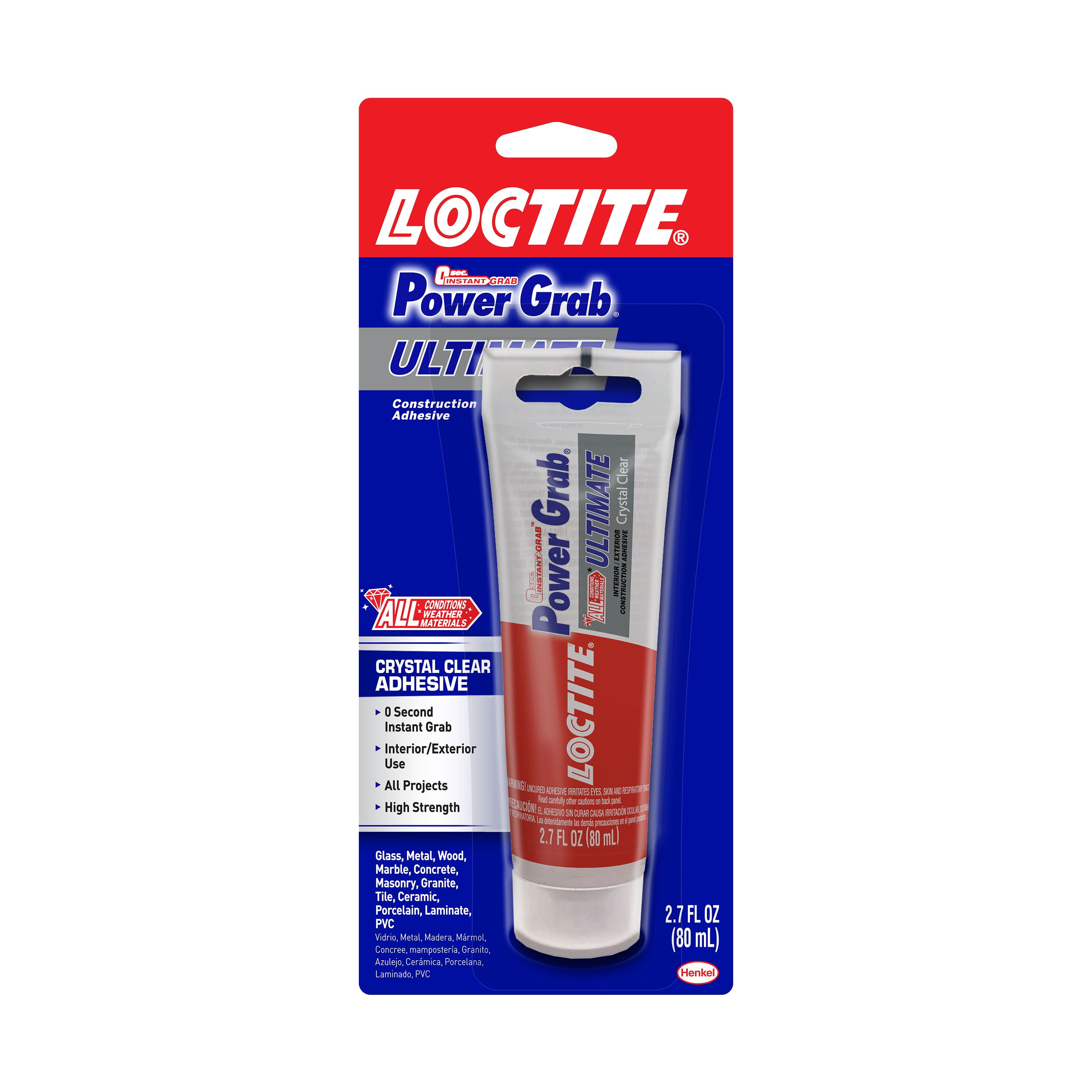 Loctite Power Grab Construction Adhesive Ultimate Crystal Clear, 2.7 fl