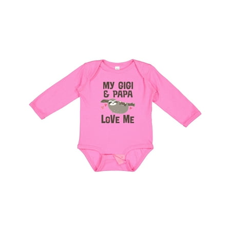 

Inktastic My Gigi and Papa Love Me Outfit Gift Baby Girl Long Sleeve Bodysuit