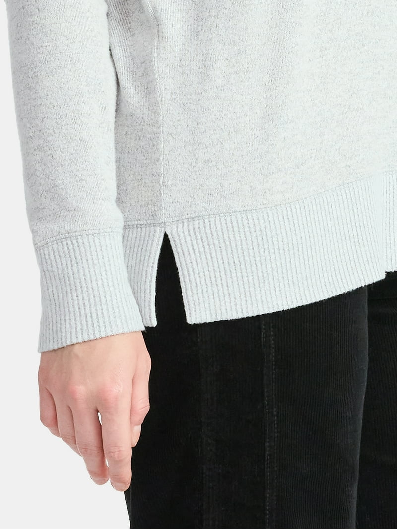 Time and Tru Women's Hacci Knit Tee with Long Sleeves, Sizes