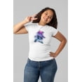 thumbnail image 3 of 4th of July Patriotic American Galaxy Laser Sharks Women's Juniors Soft T Shirt, 3 of 5