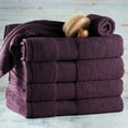thumbnail image 2 of Hearth & Harbor Bath Towel Collection, 100% Cotton Luxury Soft 6 Pc Set – Purple, 2 of 7