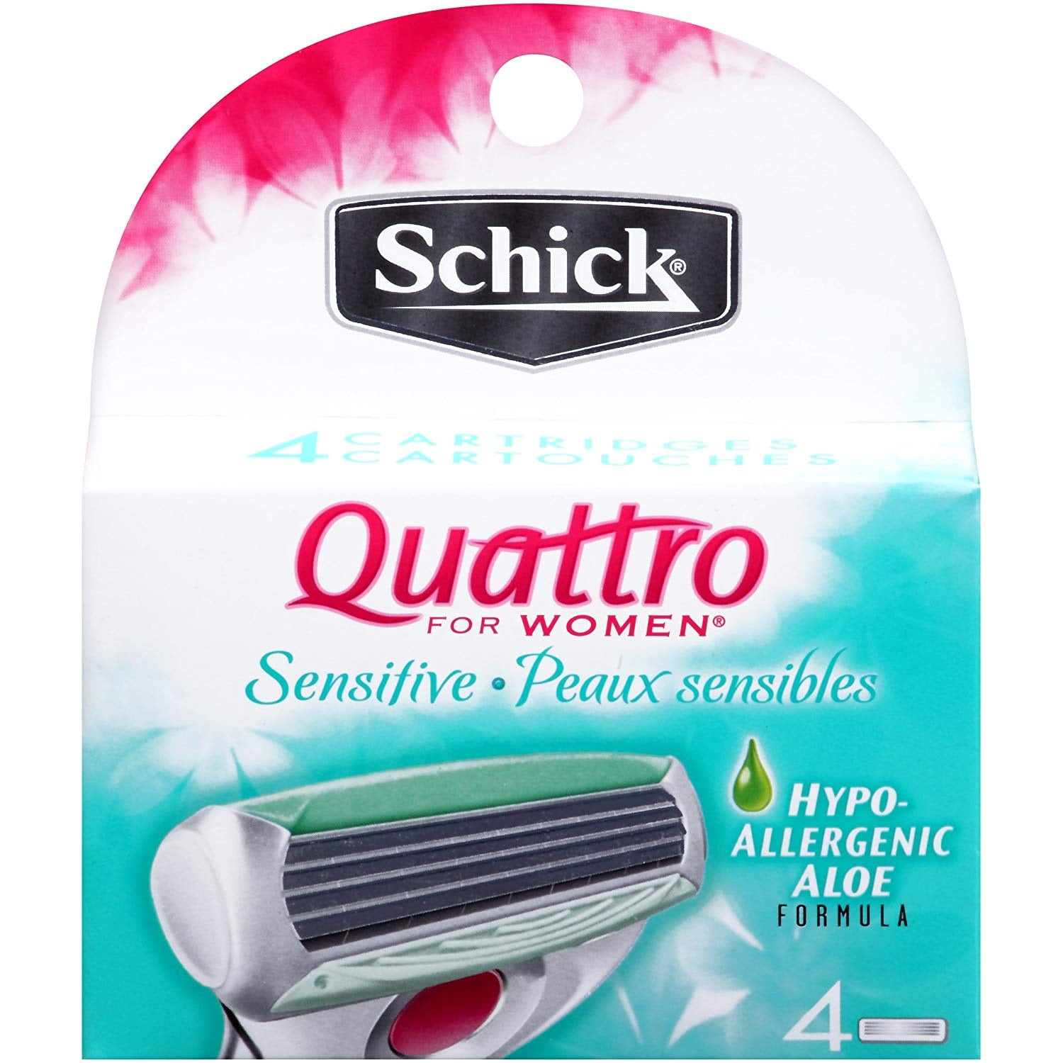 Schick Quattro for Women Sensitive Aloe Refill Blade Cartridges, 4