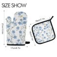 thumbnail image 2 of Yayeee Oven Mitts and Pot Holder Set of 2 Heat Resistant Kitchen Gloves Baking Hot Pad, Forget Me Not, 2 of 5
