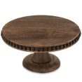 thumbnail image 5 of Hanobe Rustic Cake Stand 11.8 Inch Wood Dessert Display Riser Vintage Beads Cake Stand for Wedding And Christmas Reception Decoration, Brwon, 5 of 6