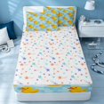 thumbnail image 4 of Erosebridal Kawaii Duck Zipper Full Size Comforter Sets with Fitted Sheet and 2 Pillowcases, Marine Animal Zipper Bedding Set, Stars Reversible, 4 of 7