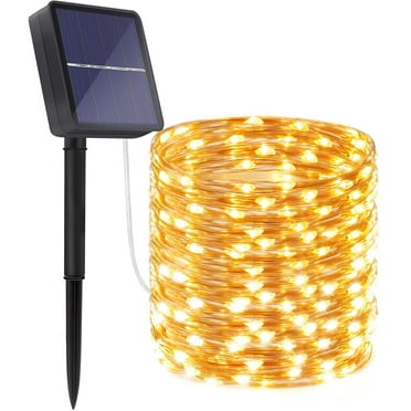 72FT 200 LED Solar String Lights, Extra-Bright Solar Outdoor Lights with 8 Lighting Modes, Waterproof Solar Fairy Lights for Garden, Patio, Windows, Trees, Party(Warm White)