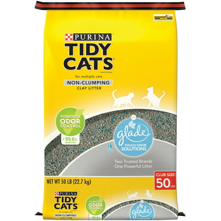 Purina Tidy Cats Non Clumping Cat Litter, Glade Clear Springs Multi Cat Litter - 50 lb.