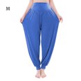 thumbnail image 1 of Qarigey Pantalones de yoga Jogging Pantalones de mujer Pantalones deportivos sueltos casuales Prendas para la parte inferior del cuerpo azul real M, 1 of 2