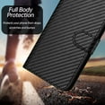 thumbnail image 6 of Dteck for Samsung Galaxy A35 Case with Card Holder and Wrist Strap Magnetic Closure Carbon Fiber Pattern PU Leather Wallet Flip Cover for Samsung Galaxy A35 5G,Black, 6 of 8