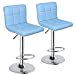 thumbnail image 3 of Leopard Bar Stools, Modern PU Leather Adjustable Swivel Bar Stool with Back, Set of 2 ( Light Blue ), 3 of 10