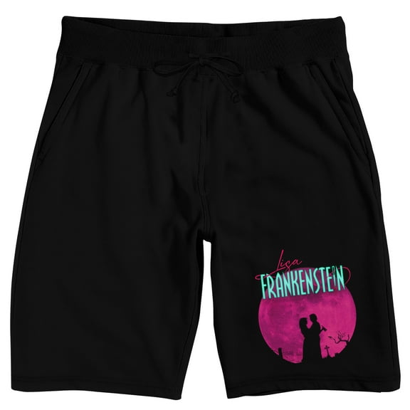 Lisa Frankenstein Character Logo Men's Black Lounge Shorts-Medium