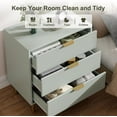 thumbnail image 2 of 3 Drawer Dresser for Bedroom, Modern Wood Nightstand Chest of Drawers with Gold Metal Handles & Anti-Tipping Device for Hallway, Entryway, Green, 2 of 6