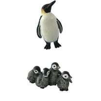 2pcs Handcraft Realistic Animal Model Garden Sculpture Penguin Statue