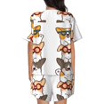 thumbnail image 3 of Picia Corgi Dog2 Pajamas Sets for Women Soft Short-Sleeved Pjs with Lounge Shorts Two Piece Sleepwear-Medium, 3 of 9