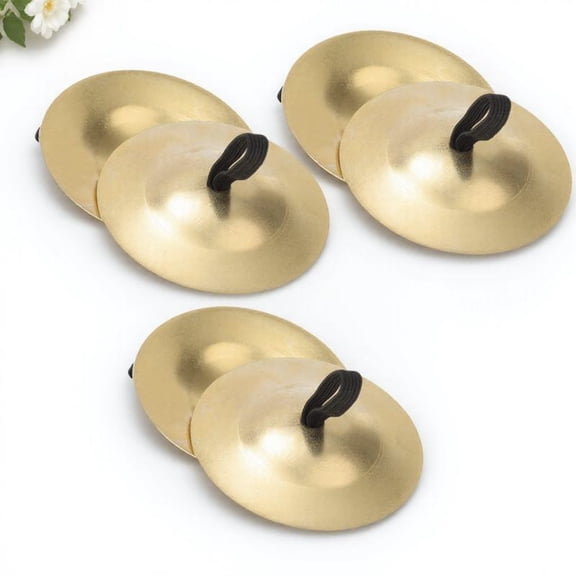 LOLIPPYY 6Pcs Dancer Finger Cymbals Finger Cymbals Brass for Children Parties Women