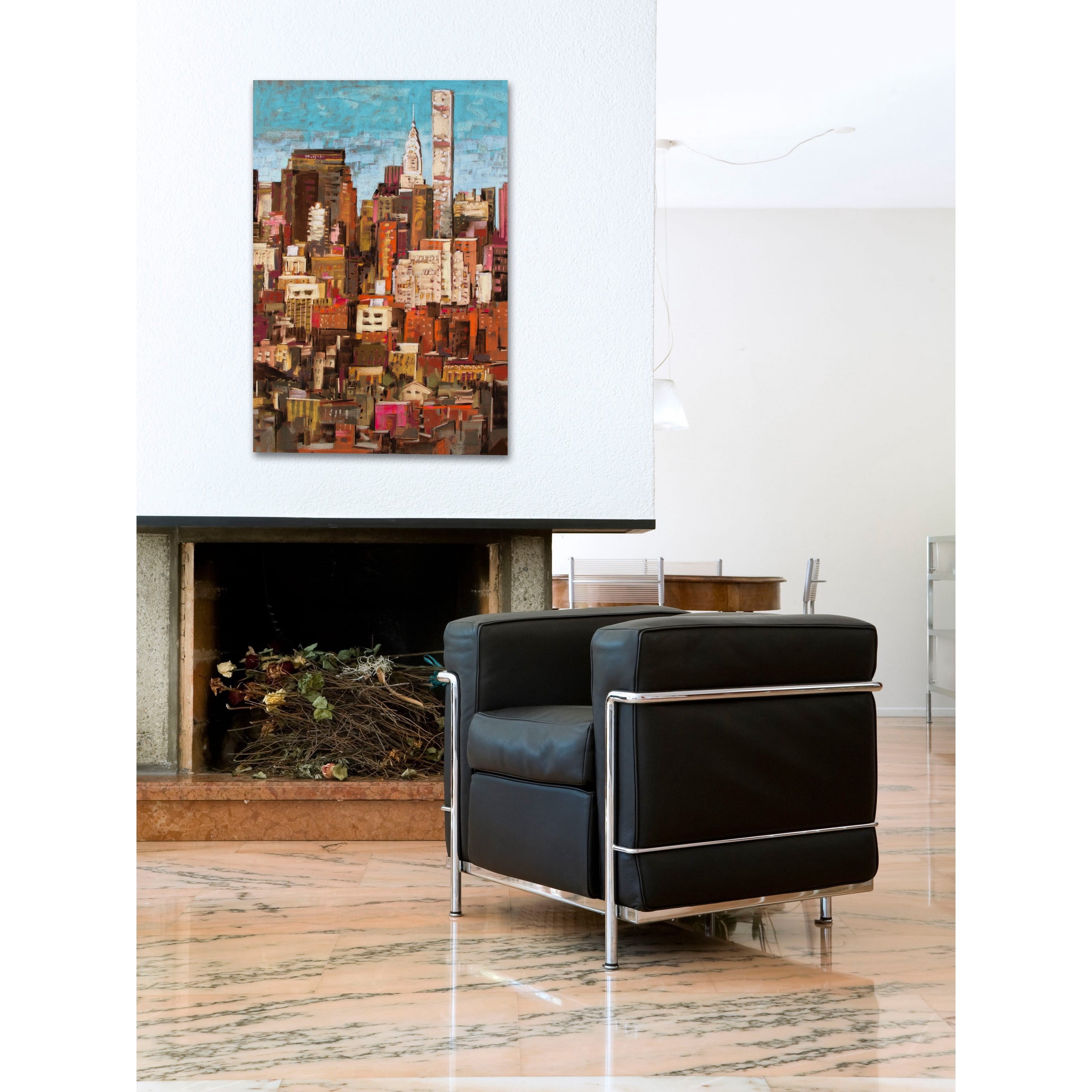 "Skyline New York City 1" Painting Print on Wrapped Canvas