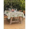 thumbnail image 3 of Outdoor Tablecloth with Umbrella Hole for Patio/Picnic/Party/Camping, Pink Yellow Floral Waterproof Table Cloth Rectangle Table Cover Washable, Green Summer Botanical Rustic (60"x 102"), 3 of 8