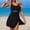 c01Black, variant on Womens Ribbed One Piece Swimsuit Dress Tummy Control Bathing Suit with Wrap Skirt for Beach Cover Up Skirted Swimsuit Green S