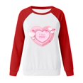 thumbnail image 1 of VBARHMQRT Sweat à Capuche Camouflage pour Femmes Imprimé Lettre d'Amour de la Saint-Valentin Col Rond Décontracté avec Manches, 1 of 4