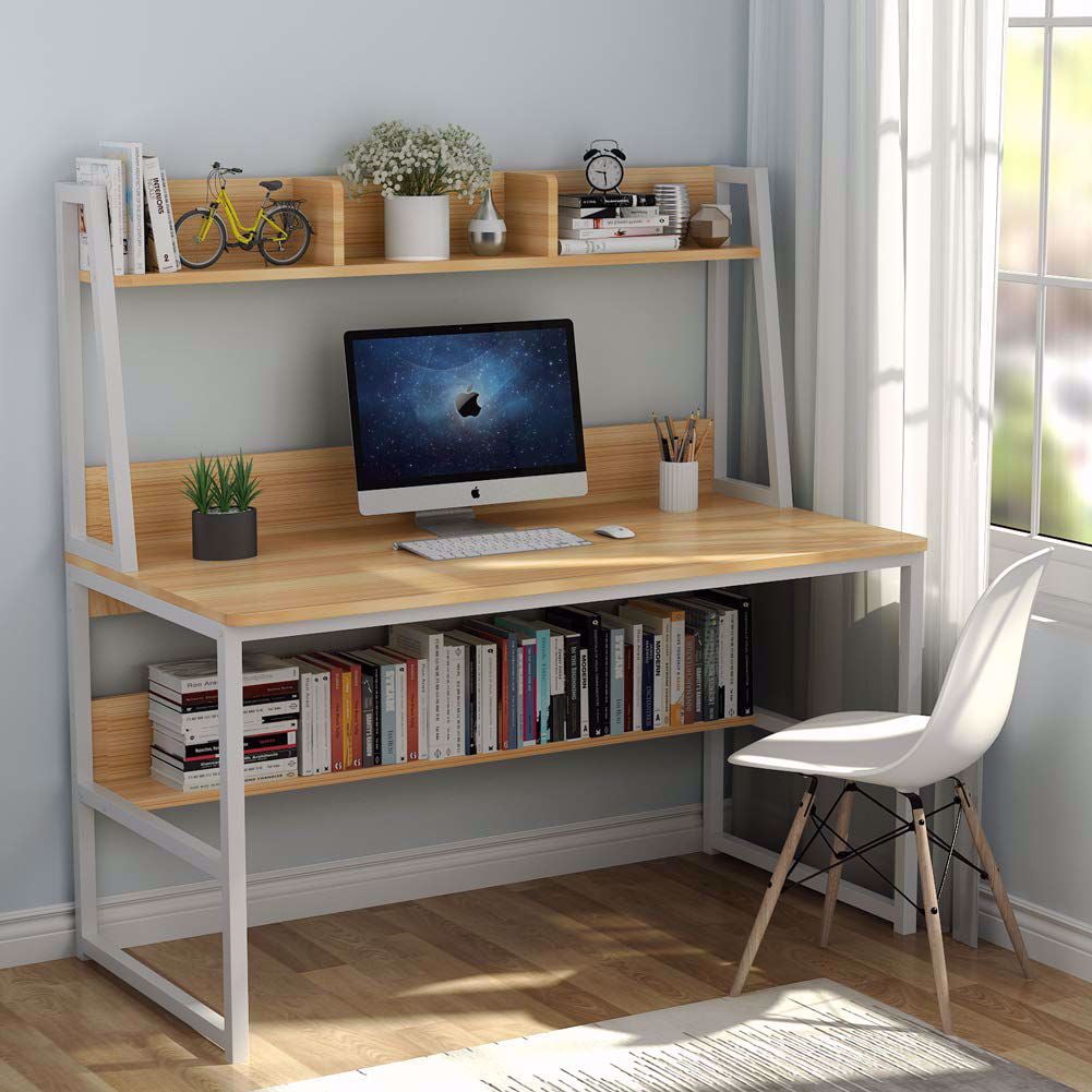 Tribesigns Computer Desk with Hutch and Bookshelf, 47 Inches Home