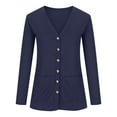 thumbnail image 4 of Lilgiuy Women Solid Color Casual Long Sleeve Loose ButtonCardigan Jacket Coat With Pocket Winter Dresses for 2022, 4 of 5