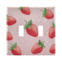 2 Gang Switch Covers Strawberry Fruits Light Wall Plate Home Faceplate Switch Plates 4.56”x4.48”