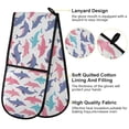 thumbnail image 4 of Dailycode Double Sided Oven Mitt with Loop Heat Resistant Kitchen Long Potholders 7" x 35" Colorful Cute Dolphin, 4 of 6