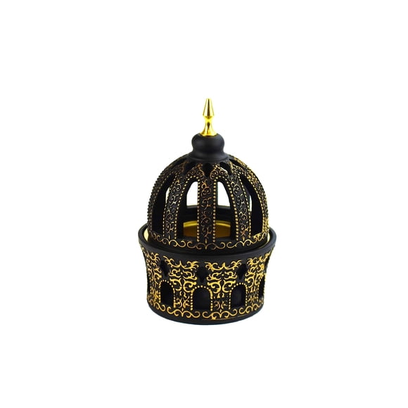 Incensario INTENSE OUD Bakhoor Burner, negro y dorado, 15 cm