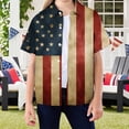 thumbnail image 2 of Staki 4th of July Button up Shirt USA Flag Shirt Kids 4th of July Button Down Shirts Girls Boys Patriotic Short Sleeve Independence Day Tee Tops 4T 5T 444T(Dark Purple,11-12 Years), 2 of 4