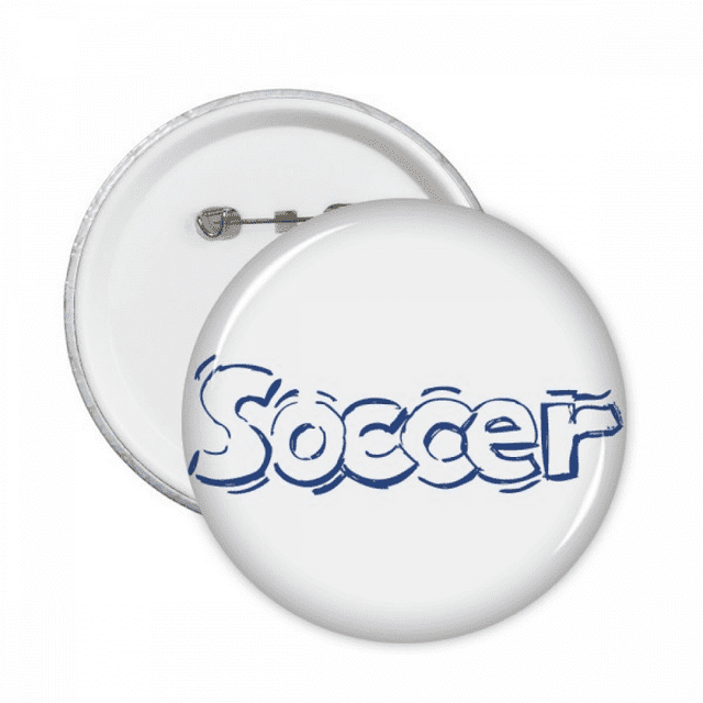 Football Bleu Football Motif avant Rond Épingles Badge Bouton Emblème Accessoire Décoration 5pcs